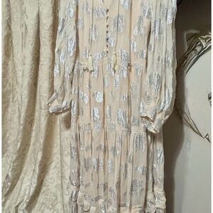 Elegant Cream and Silver Women's Dress
